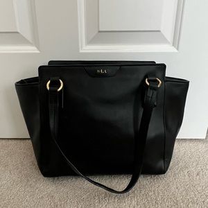 RLL Ralph Lauren black leather purse